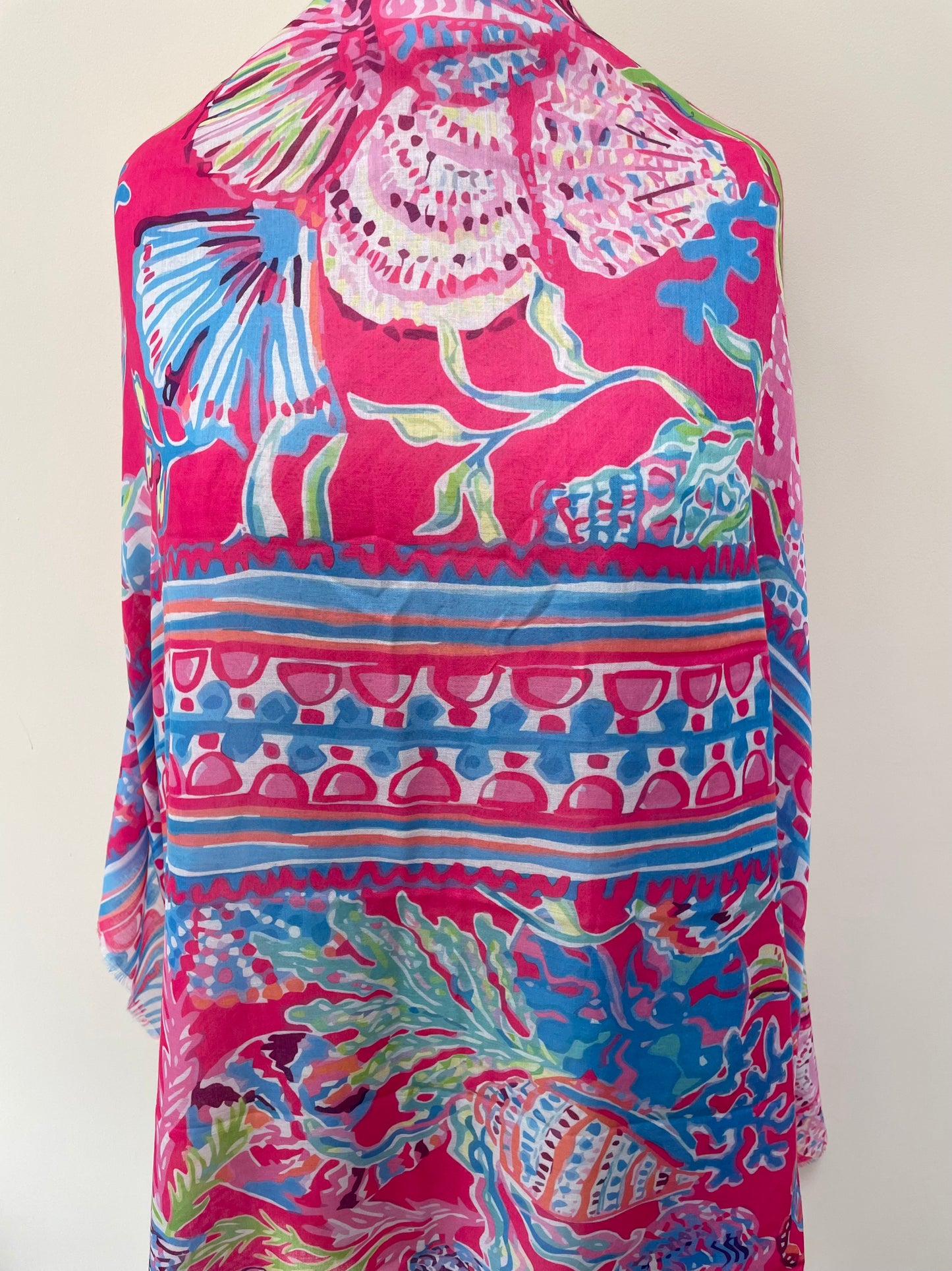 Pink Shell and Starfish Scarf