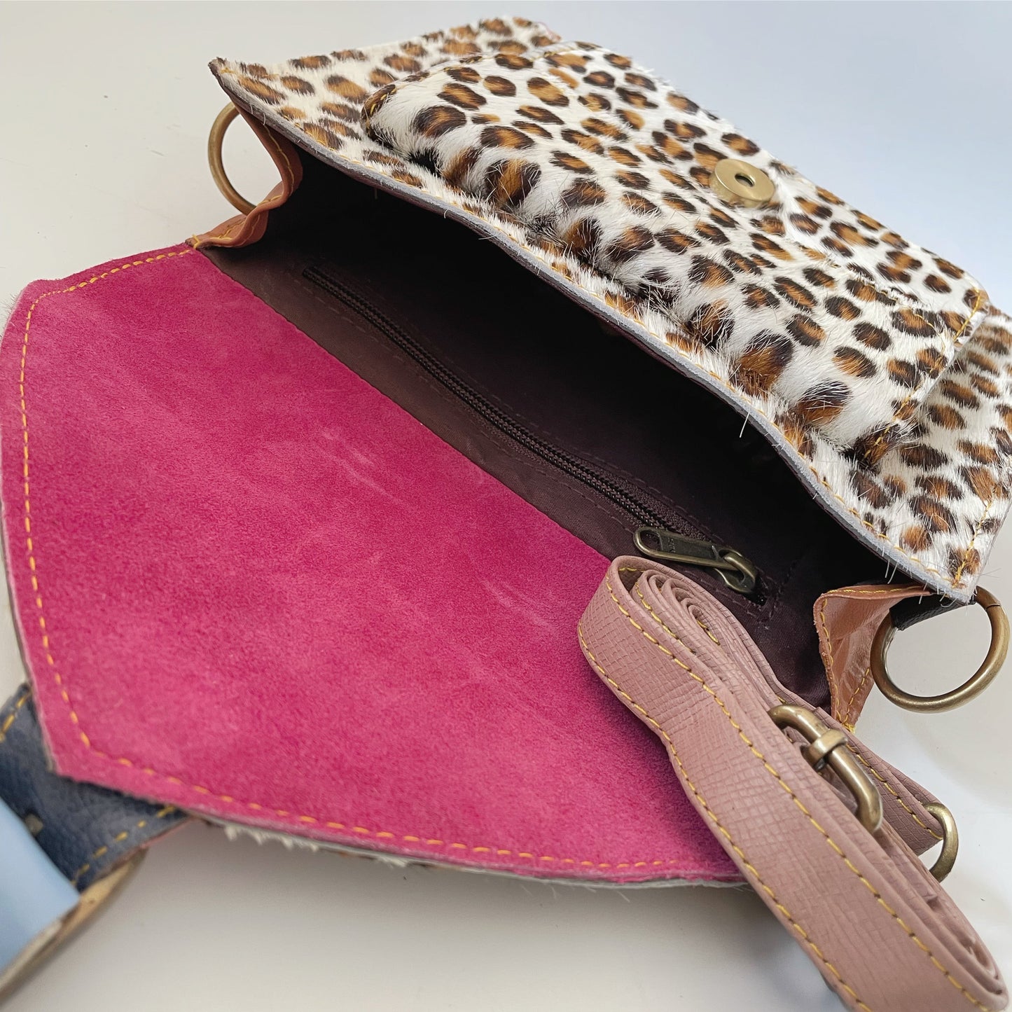 Nephele Kelci Full Print Bags Unique Handmade Recycled Sustainable Upcycled Leather