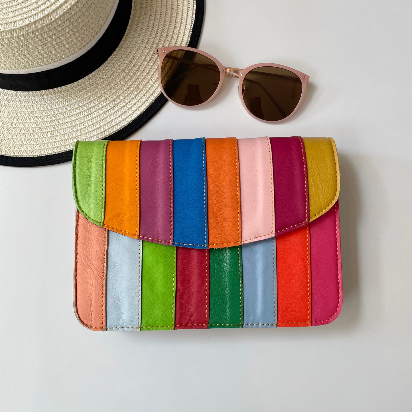 OUTLET Nephele Lucy Bag Unique Handmade Recycled Sustainable Leather Rainbow