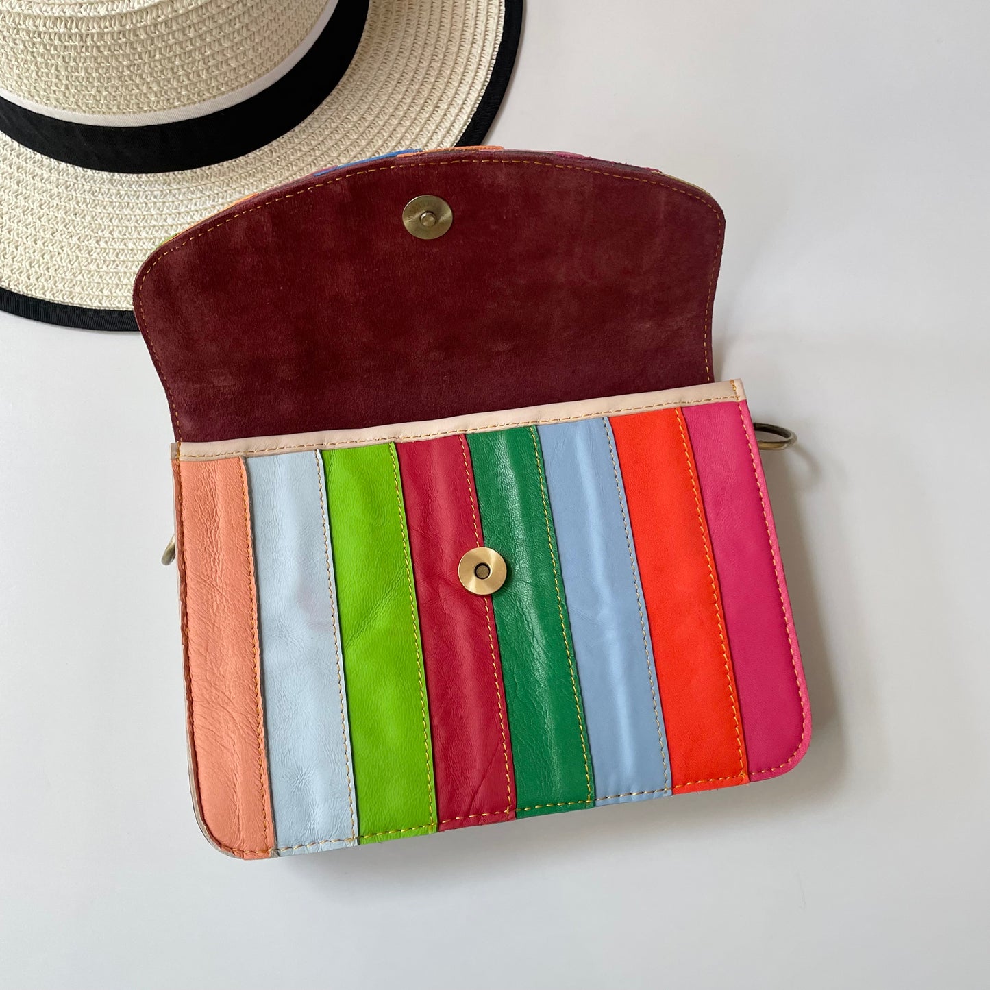 OUTLET Nephele Lucy Bag Unique Handmade Recycled Sustainable Leather Rainbow
