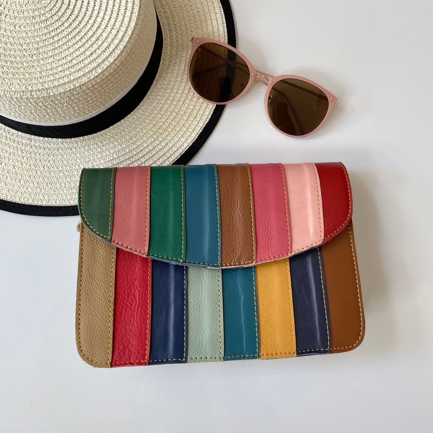 Nephele Lucy Bags Unique Handmade Recycled Sustainable Upcycled Leather Rainbow