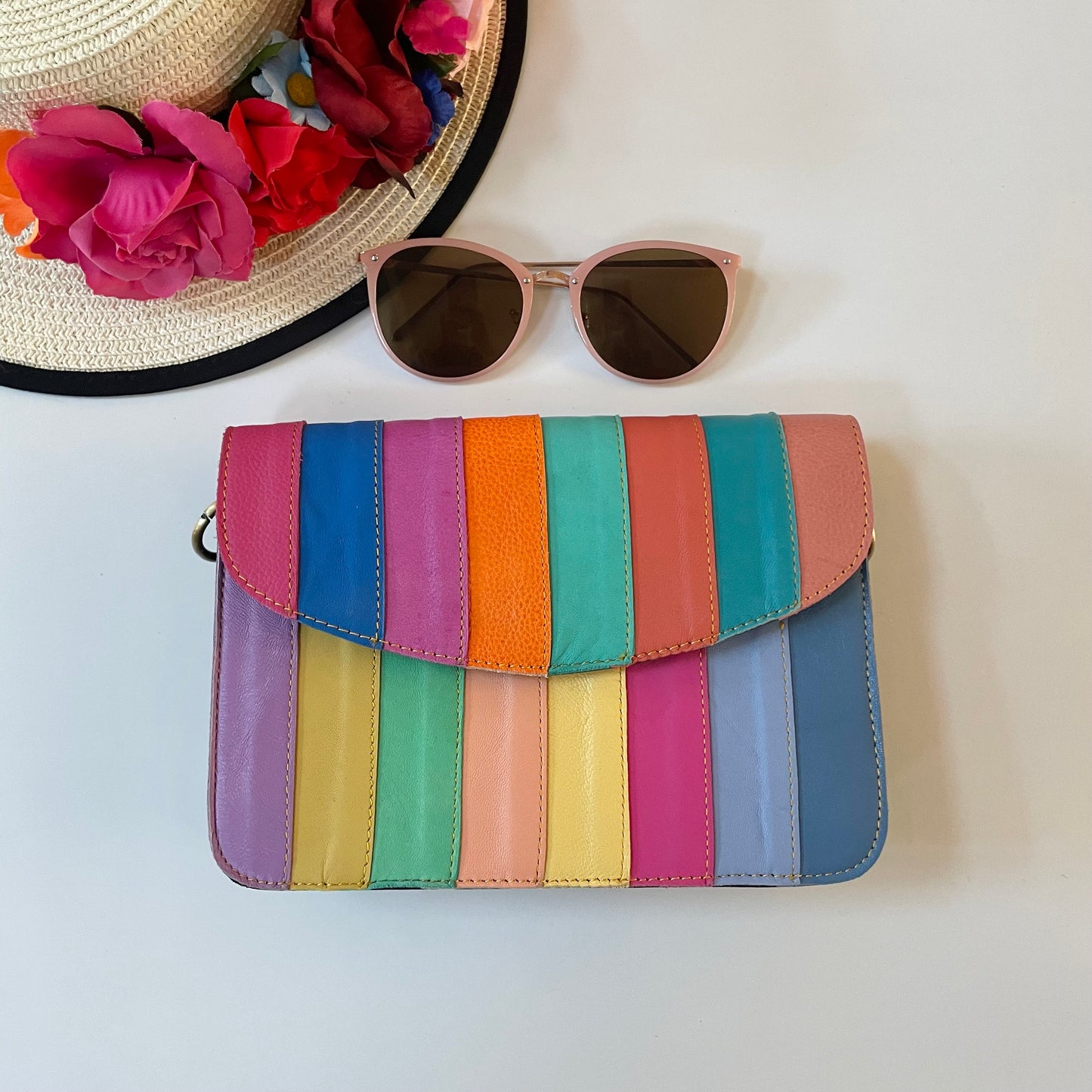 Nephele Lucy Bags Unique Handmade Recycled Sustainable Upcycled Leather Rainbow