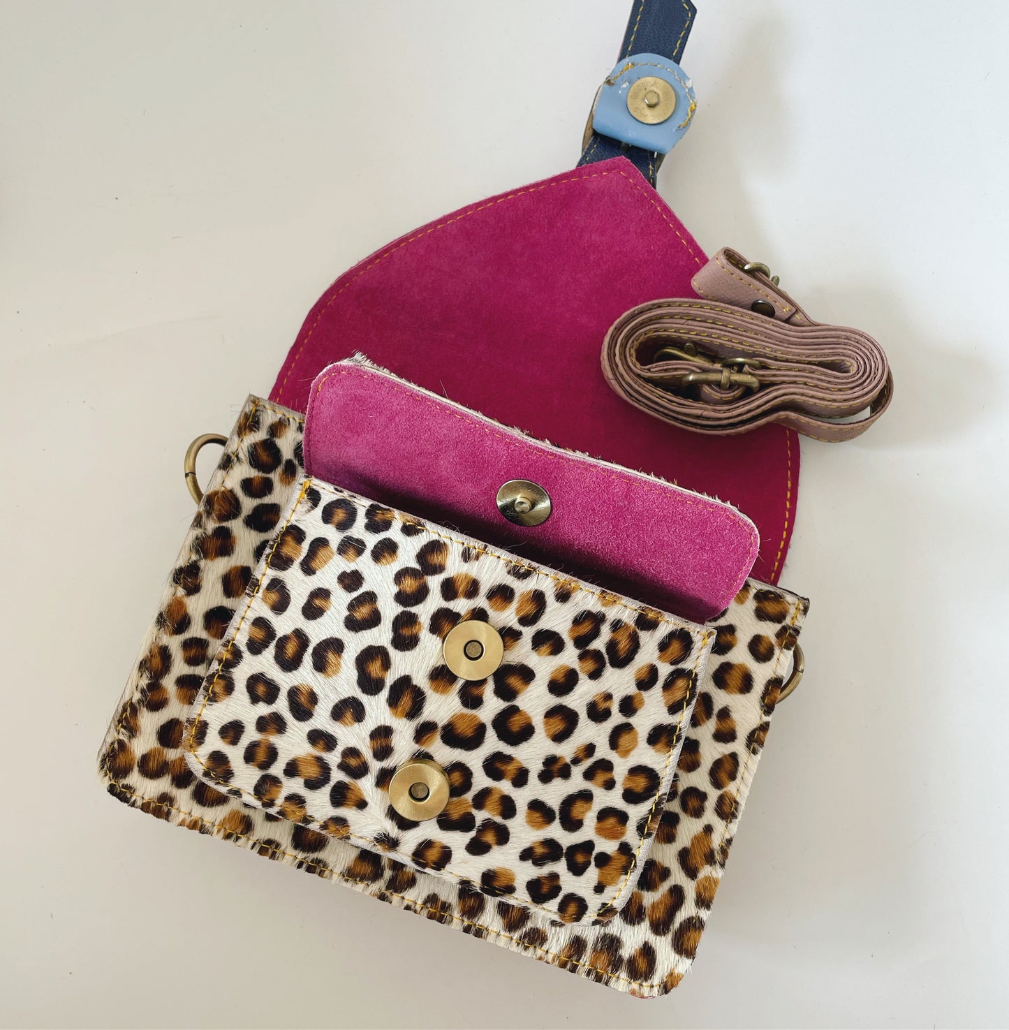 Nephele Kelci Full Print Bags Unique Handmade Recycled Sustainable Upcycled Leather