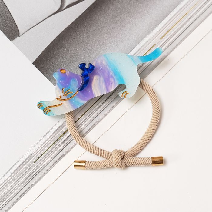 SALE Blue Cat Elastic Hair Tie