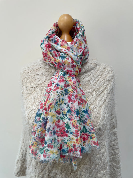 Colourful Ditsy Floral Scarf