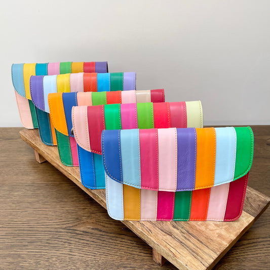 Nephele Lucy Bags Unique Handmade Recycled Sustainable Upcycled Leather Rainbow