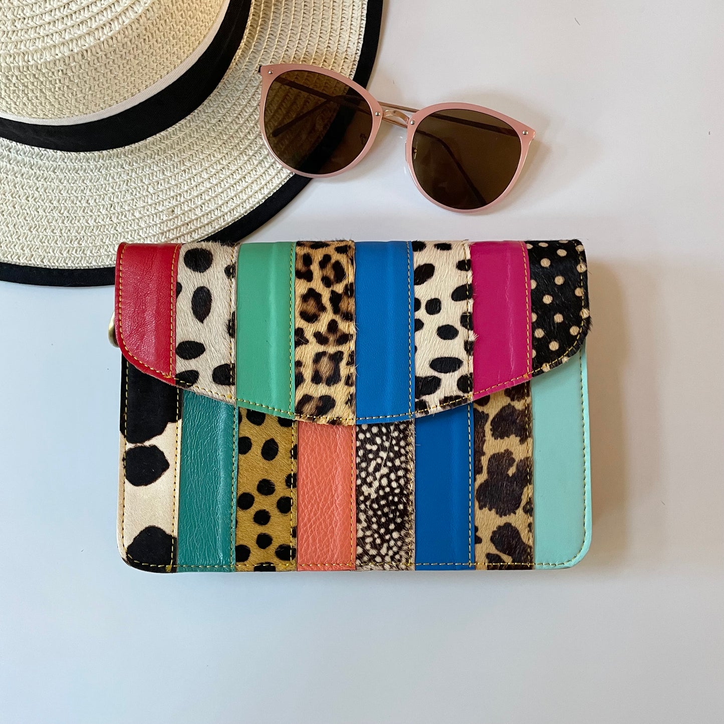 Nephele Lulu Bags Unique Handmade Recycled Sustainable Upcycled Leather Rainbow