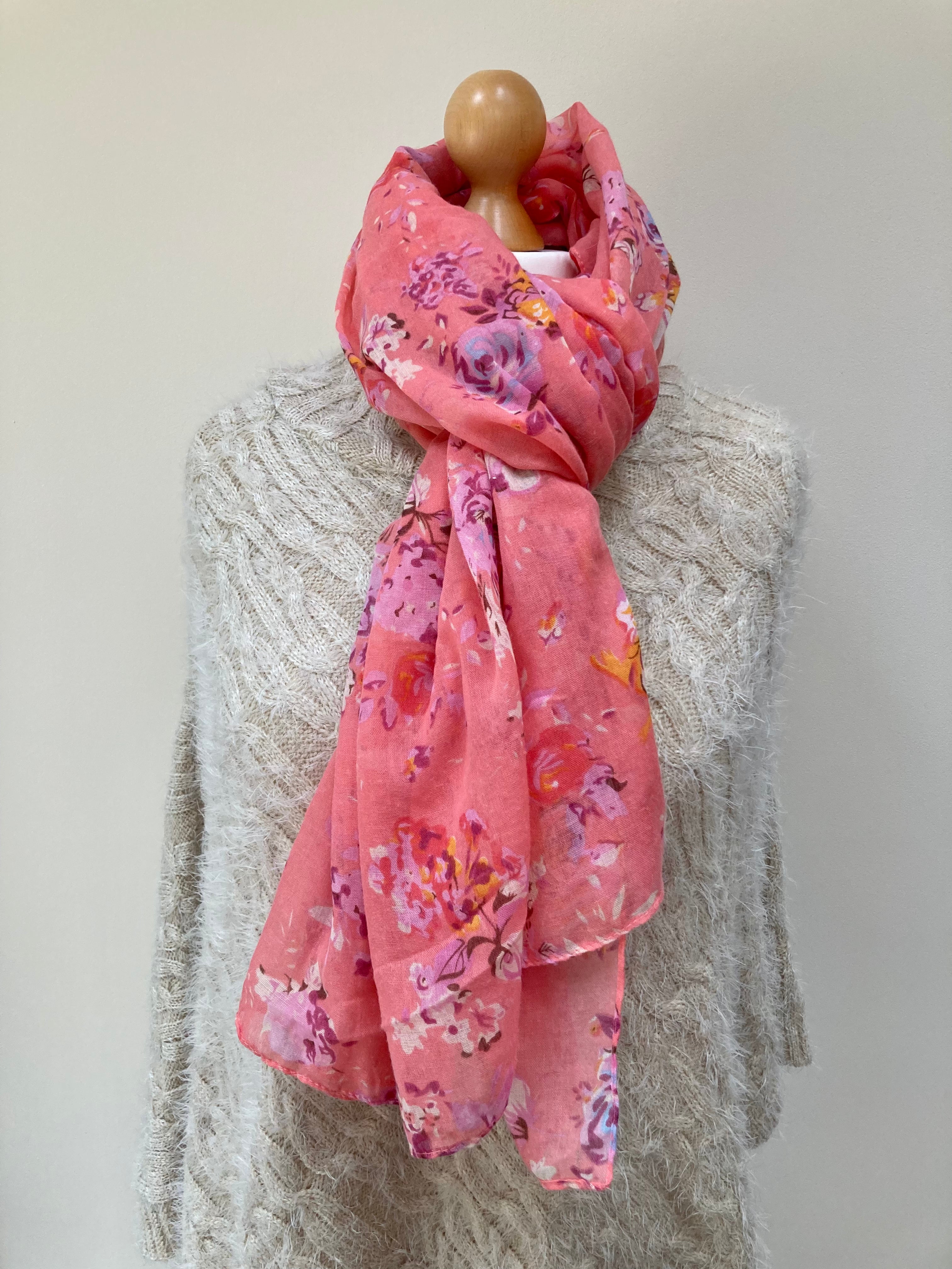 pink floral shawl