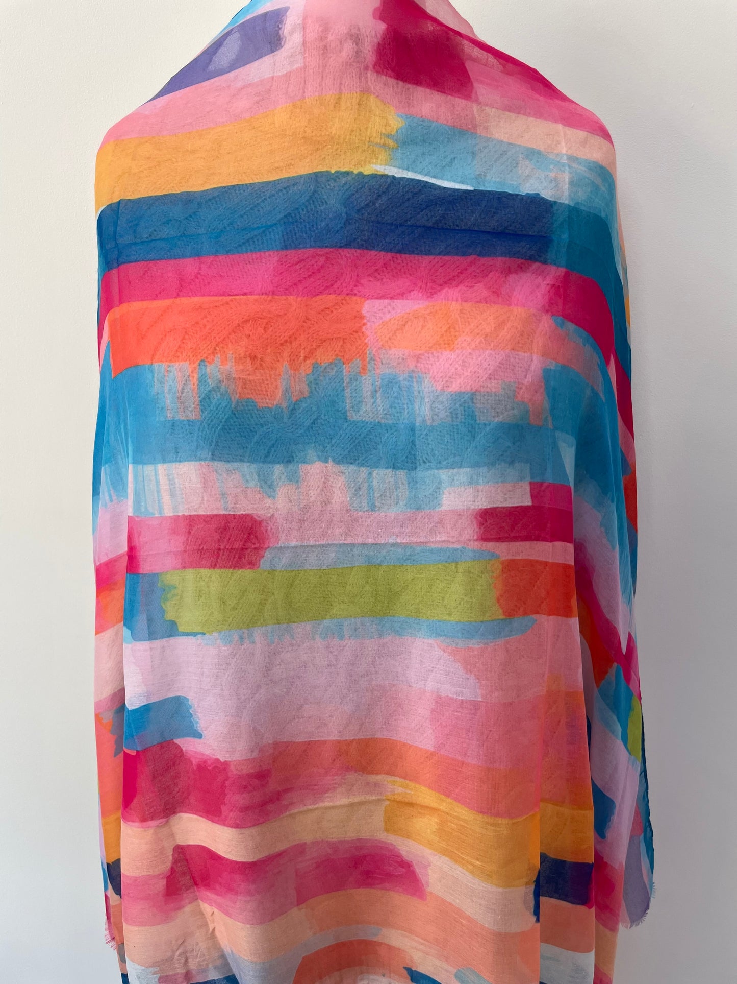 Rainbow Brush Striped Scarf