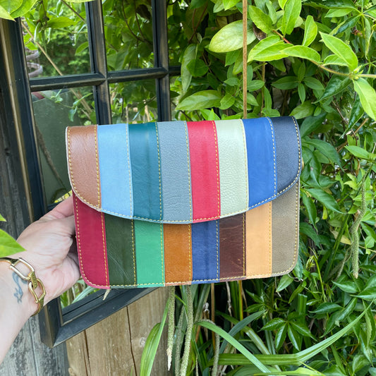 Nephele Lucy Bags Unique Handmade Recycled Sustainable Upcycled Leather Rainbow
