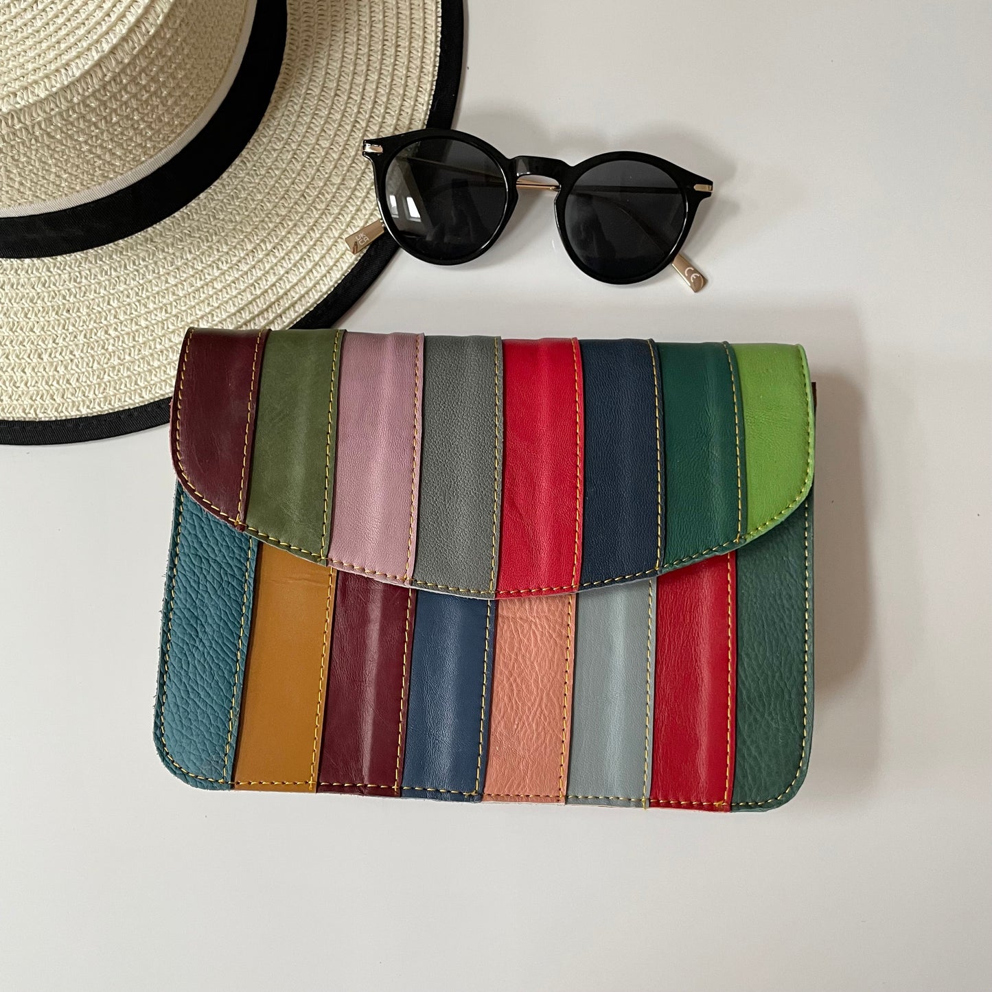 Nephele Lucy Bags Unique Handmade Recycled Sustainable Upcycled Leather Rainbow