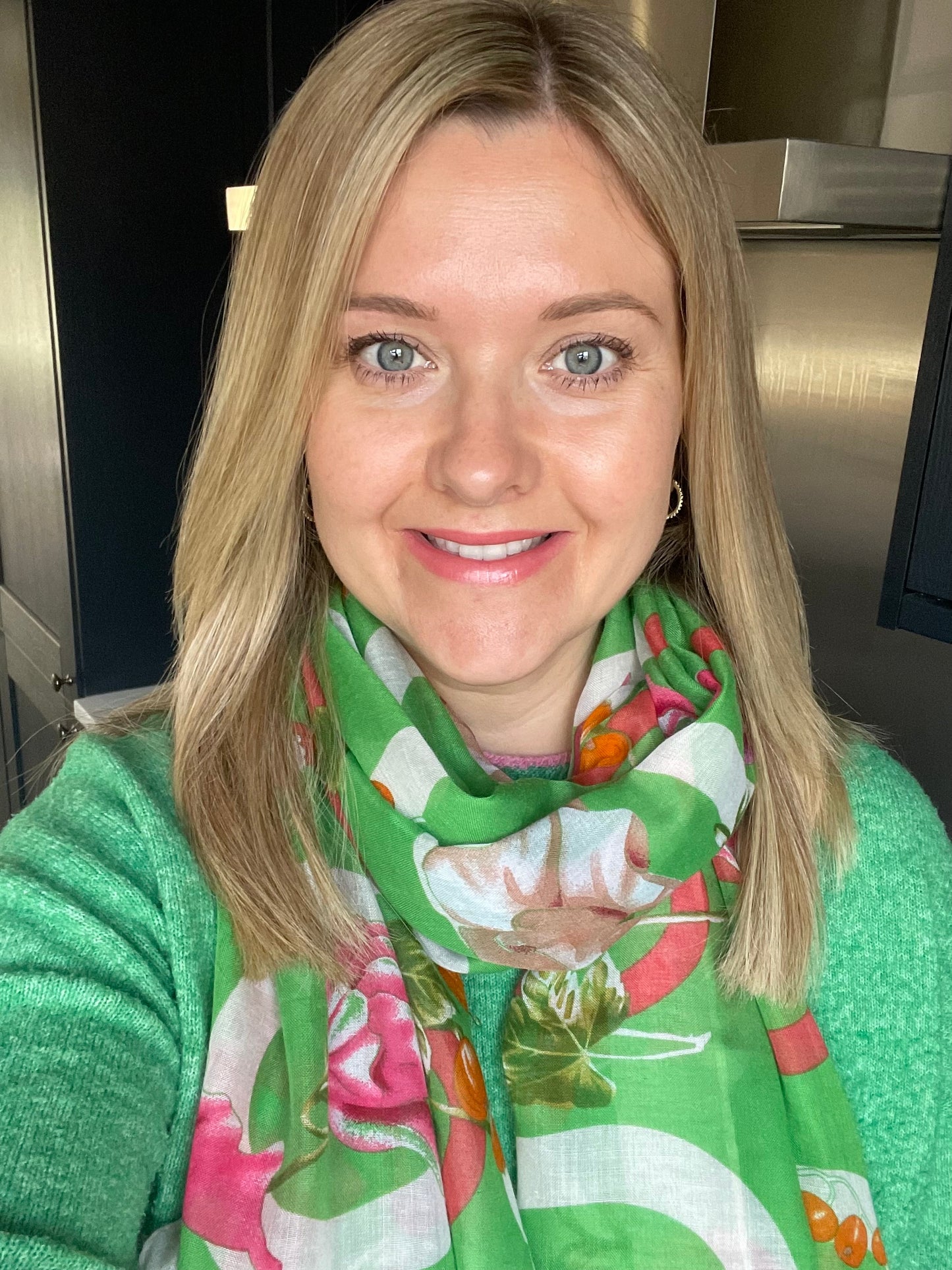 Spring Apple Green Circles Scarf